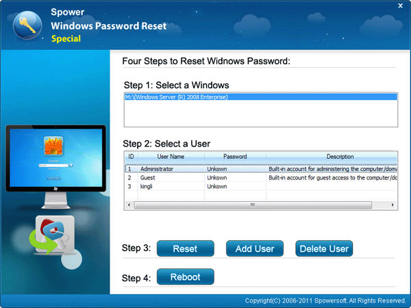 Windows Server 2008 r2 administrator password recovery